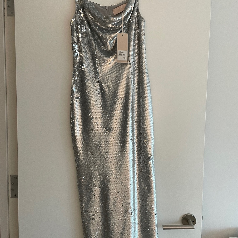 Keepsake Silver Sequin Dress - Perfect for NYE!